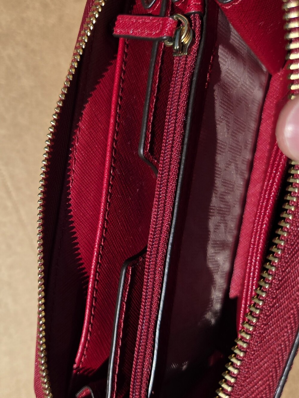 Michael Kors Wallet Wristlet Saffiano Leather Red - Picture 9 of 12